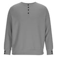 thumbnail image 5 of WAENQINLA Men's Fashion Waffle Henley Shirt Long Sleeve Crewneck Textured Knit Pullover Sweaters Loose Casual 1/4 Button Tops Gray M, 5 of 8