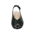 thumbnail image 2 of PEERAGE Eden Women Wide Width Peep Toe Adjustable Slingback Comfort Leather Flat BLACK 11, 2 of 6