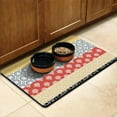thumbnail image 3 of Boho Retro Floral Pet Feeding Mat-Abstract Art Pattern Absorbent Pet Placemat for Food and Water Bowl, with Waterproof Rubber Backing, Quick Dry Water Dispenser Mat for Dog and Cat (17"x30"), 3 of 7