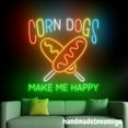 thumbnail image 3 of Handmadetneonsign Corn Dogs Make Me Happy Neon Sign, Corn Dogs Shop Wall Art Decor, Food Store Wall Decor 64880, 3 of 5