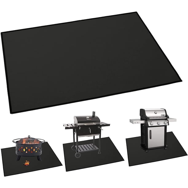 Las alfombrillas para hogueras de 39 x 72 pulgadas protegen terrazas y patios, almohadilla para parrilla ignífuga para parrilla al aire libre, duradera y portátil