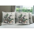 thumbnail image 5 of Ambesonne Cat Throw Pillow Cover Pack of 4, Kitty in a Noble Pose Bohemian, 4 Pcs-36"x36", Grey Green Pale Rust, 5 of 5