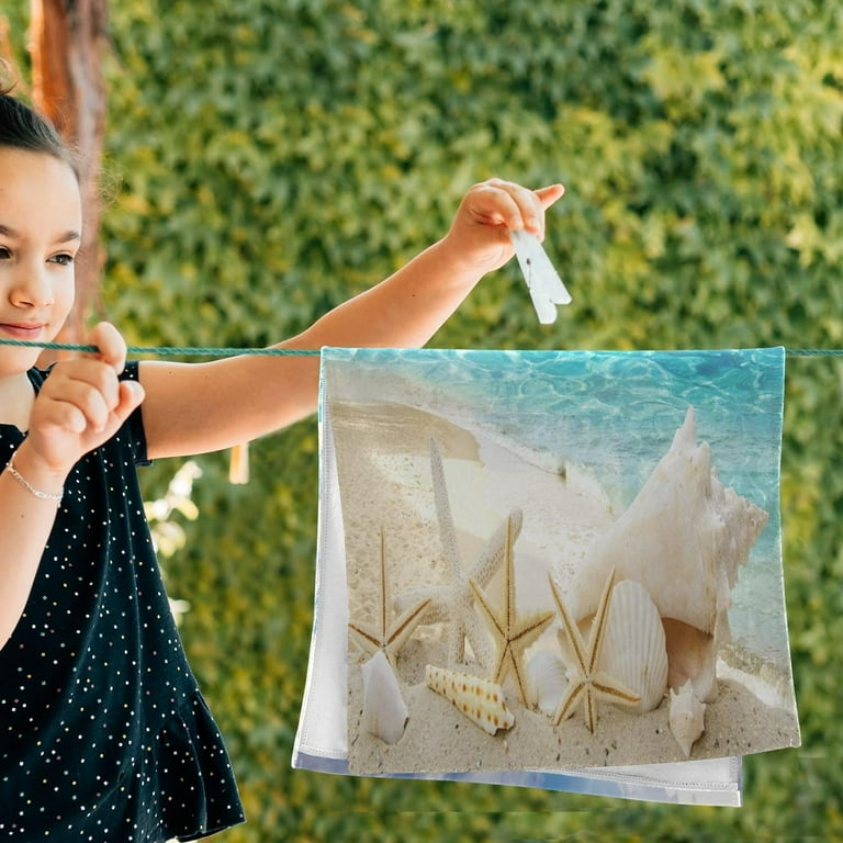 Dreamtimes Starfish Sea Shells Fingertip Towels Bathroom Towels Set 28.3 x14.4 Summer Bath Towels Hand Towels Dish Towel Dishcloth Cleaning Cloths Set of 2 Walmart