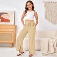 thumbnail image 4 of eczipvz Pull‑On Casual Pants Girls Pants Pants Capris Wide Leg Baggy Loose Fit Side Pockets Khaki,9-10 Years, 4 of 4