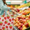 thumbnail image 6 of Cute Strawberry Canvas Tote Bag – Reusable Grocery Bag with Watercolor Red Berry & Kawaii Fruit Print for Strawberry Lovers & Summer Style Fans, 6 of 7