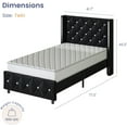thumbnail image 6 of DreamCurship Twin Size Bed Frame, Black Twin Bed Frame with Headboard, Modern Velvet Upholstered Bed Frame, Black, 6 of 6