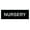 Black / Silver, variant on Basic Nursery Sign (Walnut) - Small