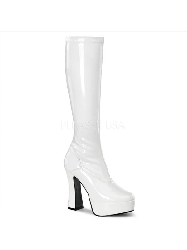 ELE2000Z/W Pleaser Platforms (Exotic Dancing) Knee High Boots WHITE Size: 10 ELE2000Z/W Pleaser Platforms (Exotic Dancing) Knee High Boots WHITE Size: 10