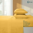Picture of Sathi Linen 600 Thread Count  100% Cotton 4-Pcs (1-Flat Sheet +1- Fitted Sheet + 2-Pillow Cover ) Sheet set Color Gold Solid Size Full Size Deep 15 Inch  Pattern Solid 