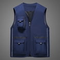 thumbnail image 2 of Krdevn Male Casual Solid Vest Coat Stand Collar Multi Pocket Sleeveless Zipper Pocket Coat Vest,Tank Tops Men,L, 2 of 4