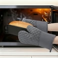 thumbnail image 3 of Unique Bargains Silicone Cotton Heat-Resistant 2 Pcs Kitchen Mitts Gray 11.8x6.7inch, 3 of 7