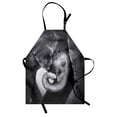 thumbnail image 1 of Elephant Apron Baby Elephant Seeking Comfort Against Mother Monochrome Art Portrait, Unisex Kitchen Bib Apron with Adjustable Neck for Cooking Baking Gardening, Charcoal Grey Pale Grey, by Ambesonne, 1 of 3