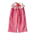 thumbnail image 5 of ATOGUTA Girls Lounge Pants Wide Leg School Uniform Pants Kids Elastic Waist Flowy Summer Beach Lounge Trousers with Pockets Size 1T-11, Red, 5 of 7