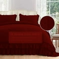thumbnail image 3 of D.N.G. BEDDINGS 5 Piece Luxury 5 Inch Two Layer Ruffle Comforter Set Premium Super Soft, 800 TC, 100% Egyptian Cotton, Super Soft, Oversized Super King Size Burgundy Color, 3 of 7