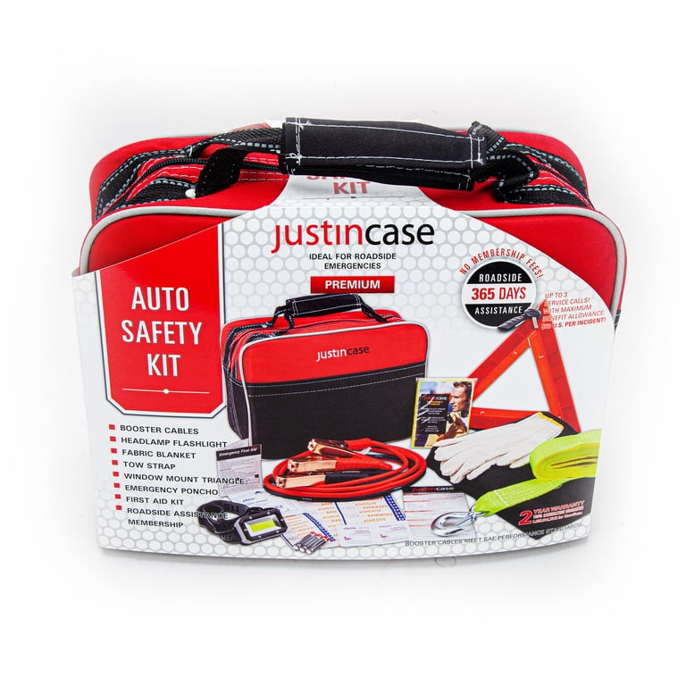 Justin Case Premium Roadside Emergency Kit, 365-Day Assistance