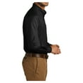 thumbnail image 3 of Mens Long Sleeve Professional Uniform Carefree Cotton/Polyester Poplin Shirt Deep Black 3X-Large, 3 of 6