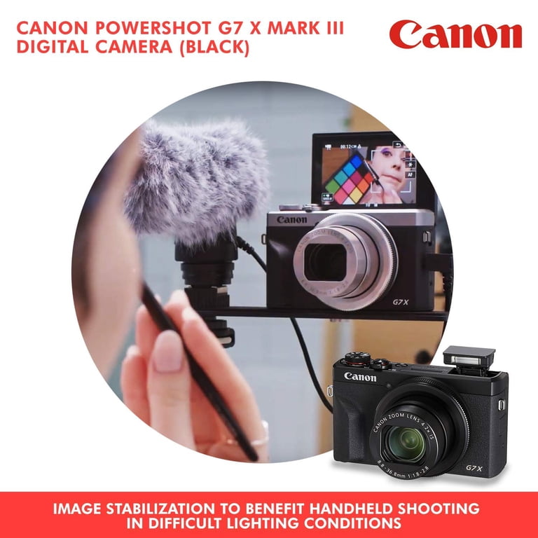 Canon PowerShot G7 X Mark III Digital Camera (Black) + 64GB Memory