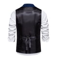 thumbnail image 4 of MXALUOB Men's Suit Vests V Neck Button Front Dress Vest Slim Fit Notched Lapel Formal Waistcoat with Pockets for Business Wedding, 4 of 4