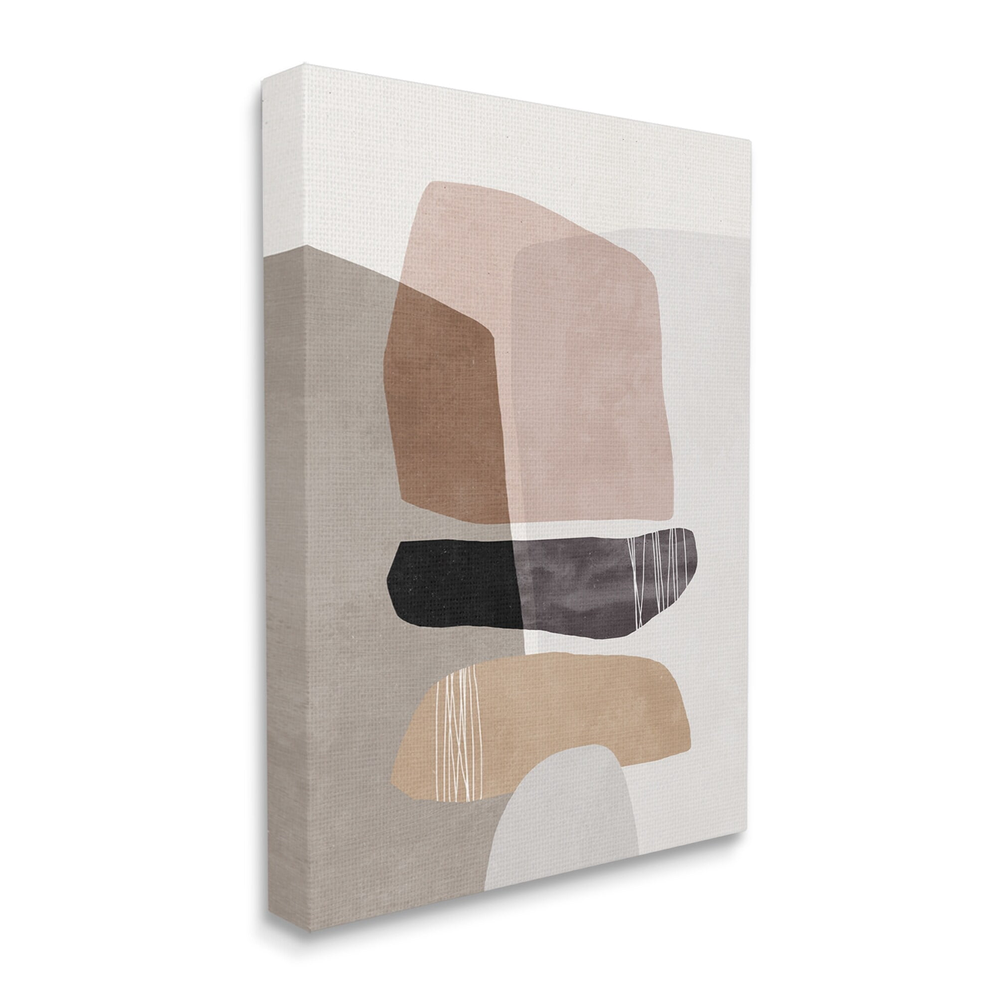 Stupell Industries Abstract Aztec Rock Stone Stack Sculpture Layered Forms,24 x 30, Design by Nina Blue