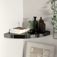thumbnail image 1 of vidaXL Floating Corner Shelf High Gloss Black 35x35x3.8 cm MDF, 1 of 4