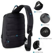 VGOAL Anti-Theft Laptop Sling Backpack - Waterproof 13 Hiking Daypack for Men with USB Port - Perfect for Travel and Camping-Black