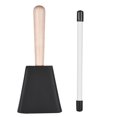 thumbnail image 2 of Wood+Metal Stick Drum Percussion Instrument Musical Gift Playing Cowbell With Plastic Mallet, 2 of 5