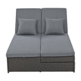 thumbnail image 3 of GVN Outdoor Double SMQBbed, Wicker Rattan Patio Lounge Chair Outdoor with Adjustable Backrest and Seat, Conversational Set for 2 Person, Gray, 3 of 13