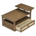 thumbnail image 4 of AENKYO Rustic Coffee Table with Rattan Drawer & Shelf - Modern Living Room End Table, Easy Assembly, Dark Brown, 4 of 8