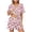 Red1, variant on Kojanyu Women's 2 Piece Lounge Pajama Set, Summer Casual Short Sleeve Top and Shorts Stretch Tropical Print Outfit S-XXL