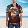 thumbnail image 2 of Fotbe Geometric American Bald Eagle Camisa Hawaiana para Hombre Unisex – Camisa Casual de Verano con Botones de Manga Corta de Algodón y Lino,Small, 2 of 7