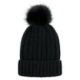 thumbnail image 5 of Guanyst Knitted Hat For Women Cap With Faux Knit Winter Womens Warm Hats Pom Caps One Size Black, 5 of 7