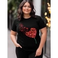 thumbnail image 4 of Camiseta de mujer, camisetas de manga corta, camisetas casuales, camiseta de cuello redondo con corazones rojos para el Día de San Valentín para mujer, 4 of 8