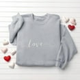 thumbnail image 4 of Womens Gray Valentine's Day Sweatshirt - Oversized Love Crewneck with Embroidered Heart, Soft Fleece Romantic Pullover for Her Gift & Casual Wear,Size S, 4 of 6