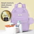 thumbnail image 6 of Ruvalino Multifunction Diaper Bag Backpack, Waterproof Baby Travel Bag for Newborns, Infants, and Toddlers, Taro Purple, 6 of 8