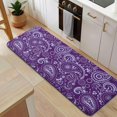 thumbnail image 5 of Purple Paisley Pattern Kitchen Rug Mat,Kitchen Runner Rugs Non Skid Washable,Decorative Kitchen Floor Mats for Kitchen,Sink,Laundry,17"x47.2", 5 of 7