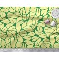 thumbnail image 2 of Soimoi Green Silk Fabric Basil Leaves Print Fabric by the Yard 42 Inch Wide, 2 of 3