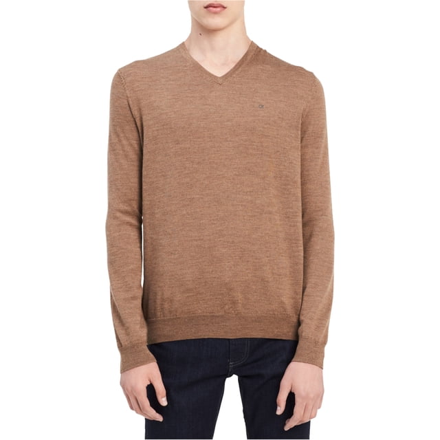 Calvin Klein Mens Knit Pullover Sweater, Brown, XX-Large