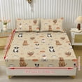 thumbnail image 2 of COEQINE Twin Sheet Set 3 Pieces Bed Sheets Set, Soft Breathable Easy Care Bedding Set All Season Long Lasting Bottom Bedsheet for Twin Size Bed, Cute Puppy Dog Paw Brown, 2 of 5