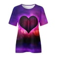 thumbnail image 3 of Baqcunre Valentine'S Day Shirts For Women Spring Round Neck Short Sleeve Valentine's Day Printed Loose Casual T Shirt(Hot Pink S-XXL),Womens Tops Graphic Tees For Women Shirts For Women Womens Tops, 3 of 3