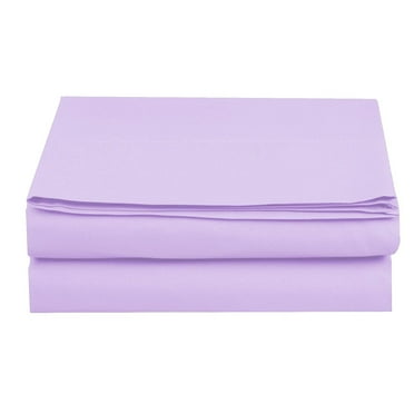 Flat Sheet Elegant Comfort Wrinkle-Free 1500 Series Egyptian Quality 1-Piece Flat Sheet, Queen Size, Lilac