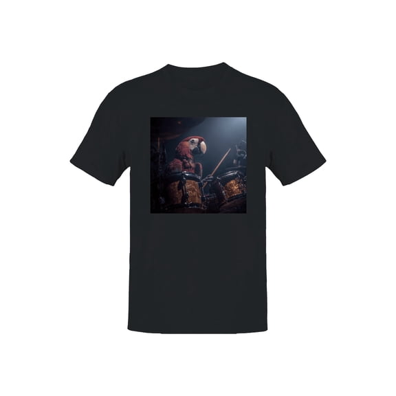 Parrot Playing Drums in Concert Men's T-shirt