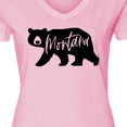 thumbnail image 4 of Inktastic Montana Black Bear Silhouette Women's V-Neck T-Shirt, 4 of 5