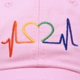 thumbnail image 4 of DALIX Rainbow Heartbeat RN Nurse Hat EKG Baseball Cap Medical Fitness in Pink, 4 of 6