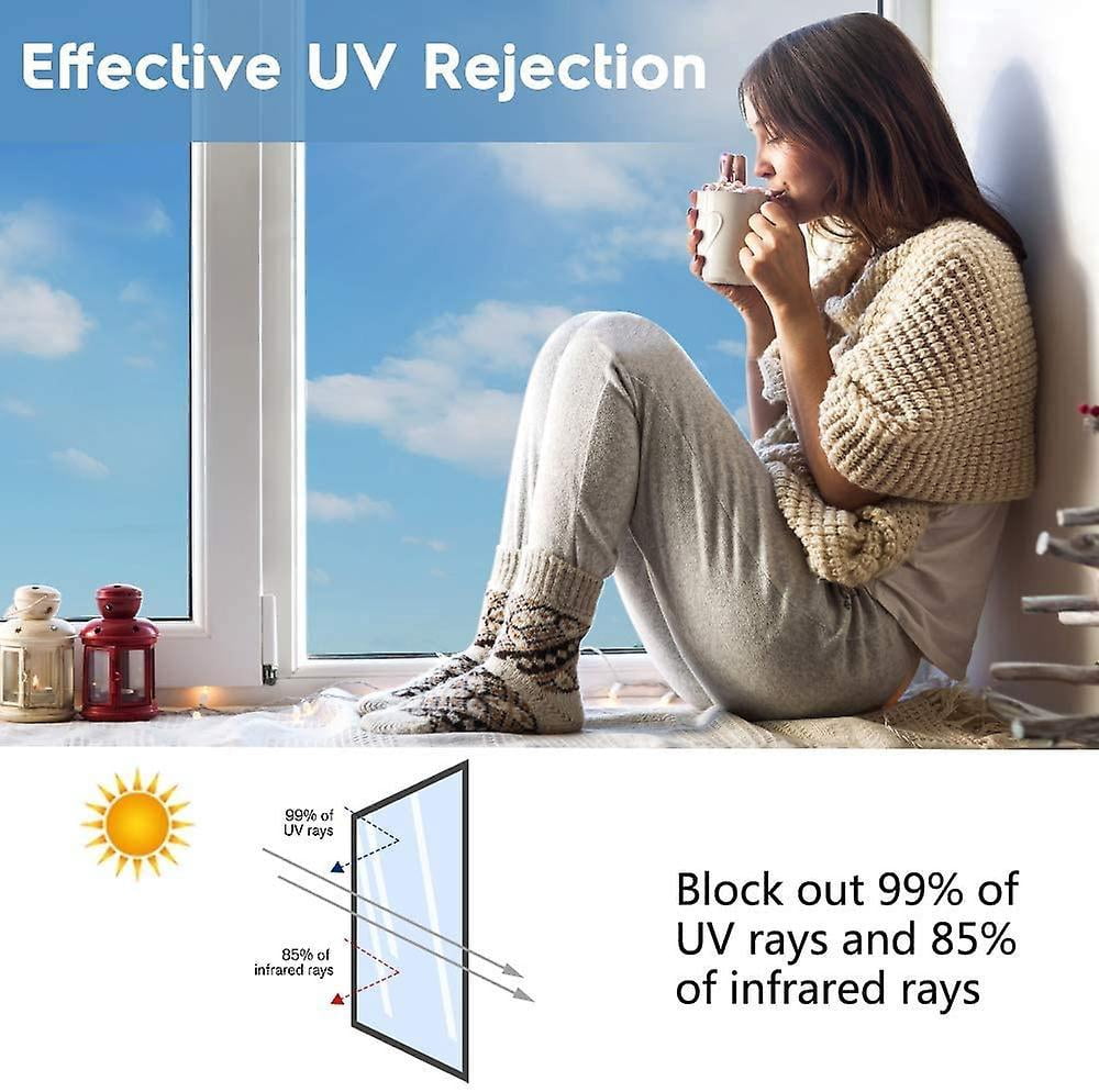 Film Fenetre Anti Regard Film Miroir Sans Tain Anti Chaleur Anti UV Electrostatique Protection De La Vie Privee Pour Fenetre De Bureau Maison Magasin 40200cm Argent 91463409