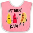 thumbnail image 3 of Inktastic Hey There Buddy with Ketchup Mustard and Hot Dog Boys or Girls Baby Bib, 3 of 4