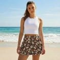 thumbnail image 5 of Xoenoiee Mushroom Daisy Flower Leaves Print Women's Pleated Tennis Skorts with Shorts High Waisted Golf Skirt Athletic Workout Skirts for Pickleball Running, L, 5 of 6