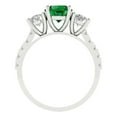 thumbnail image 4 of 1.97 ct Round Cut Simulated Emerald Three-Stone Engagement Ring for Women in 18K White Gold, 4 of 5