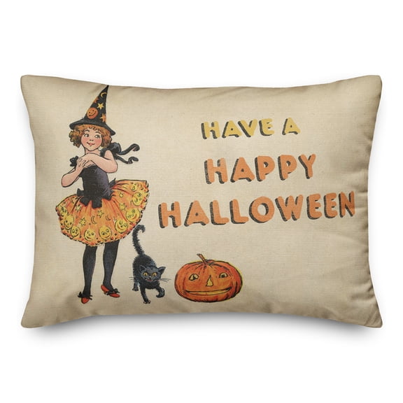Creative Products Happy Halloween Tutu Witch Girl 14x20 Spun Poly Pillow