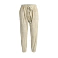 thumbnail image 4 of Xdegoge Womens Casual Jogger Pants Striped Boho Beach Trousers Lightweight Breathable Flowy Fit with Elastic Waist Drawstring and Pockets Summer Vacation Bottoms, 4 of 7