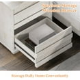 thumbnail image 6 of Merluxy Nightstand Set of 2 with Charging Station,Farmhouse End Table with Drawers for Bedroom,White, 6 of 8